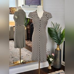 Kate Spade Silk black and white stripe dress. Size:2